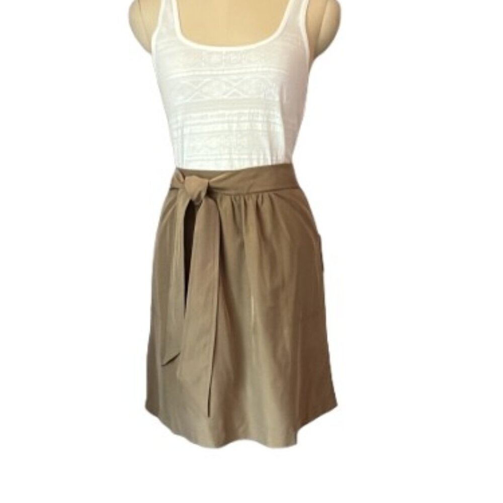 A New Day Tan Belted Midi Skirt - NWT